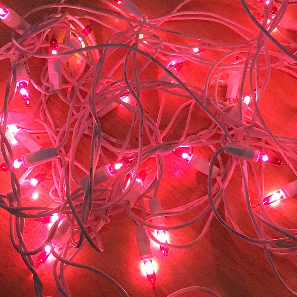 Pink vintage Christmas fairy lights 20 feet